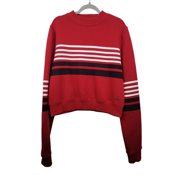 Hollister Sweaters - Hollister Red and White Crop Lightweight Sweater Size XS